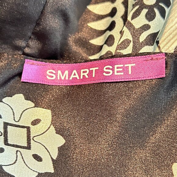 Vtg Smart Set Satin Babydoll Camisole • Black Cream Handkerchief‎ Milkmaid Sz L - Picture 4 of 5